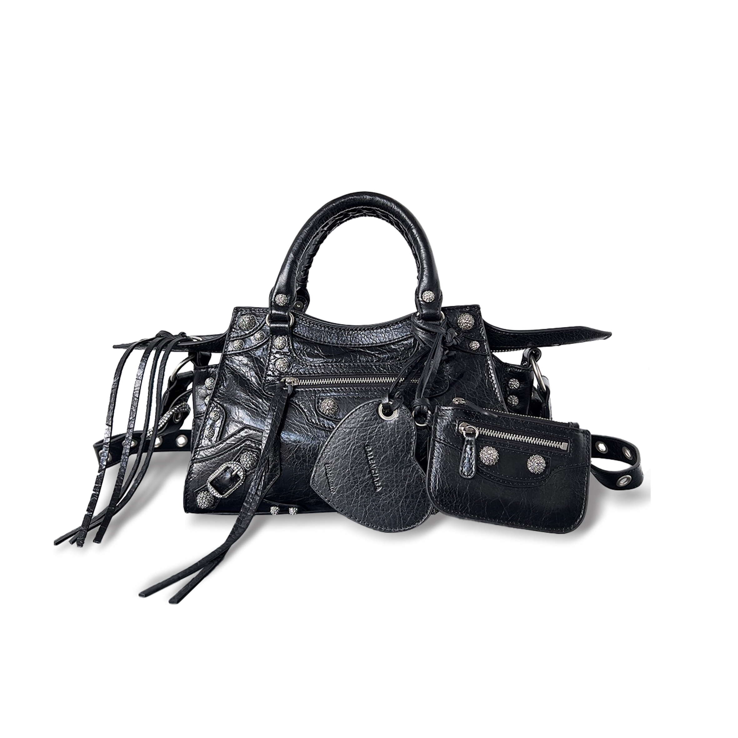 BALENCIAGA SMALL NEO CAGOLE CITY IN DIAMOND BLACK 700940210Q06904 (25.9*17.8*11.4cm)